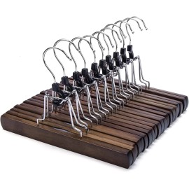 Nature Smile Wooden Pants Skirt Hangers, 9.84 x 6.69 x 0.79 inch, Retro