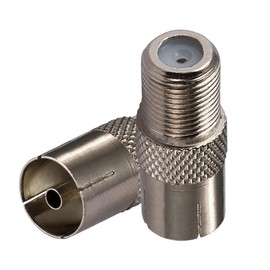 POBADY 2PCS TV Aerial Coaxial Cable Adapter F Type Female to TV Female Adapter DVB-T T2 TV Tuner Antenna Adapter HD TV for TV Ariel BK LED 4K 3D UHD TV