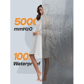 SaphiRose Unisex Rain Poncho Raincoat Hooded for Adults Women with Pockets (Beige)