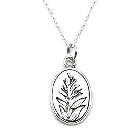 Sterling Silver Indian Paintbrush Wildflower Charm Necklace, 18"
