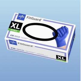 Medline FitGuard Prime Nitrile Exam Gloves, Disposable Gloves, Dark Blue, 250 Count Rubber Box Cleaning Personal - size: XL