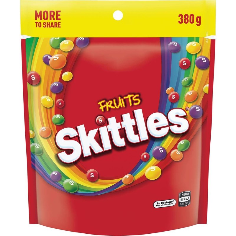Skittles Fruits Chewy Lollies Bag 380 g
