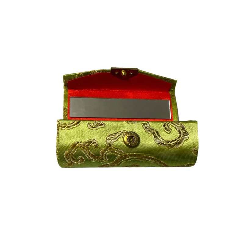 Occasions Gift Giving Chinese Silk Print Lipstick Case w/Mirror (Apple