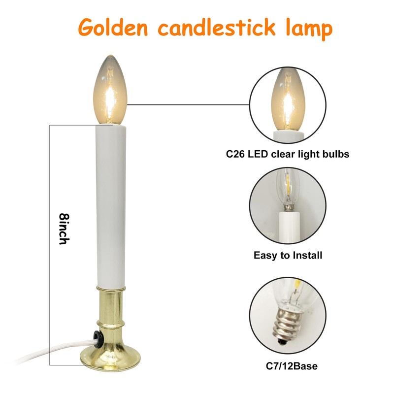 Abeja Set of 4 Electric Window Candles, 9 Inch Plug