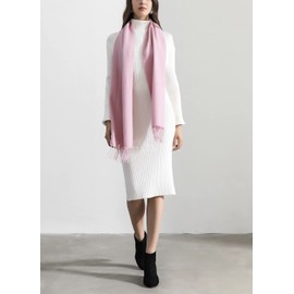 Montte Di Jinne - 100% Inner Mongolia Cashmere Super Soft Scarf Warp Shawl for Women and Men (Baby Pink)