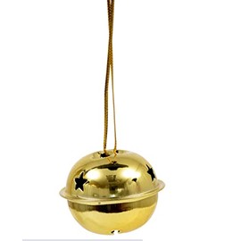 Christmas House Decorative Miniature Gold Jingle Bells - 9 Count
