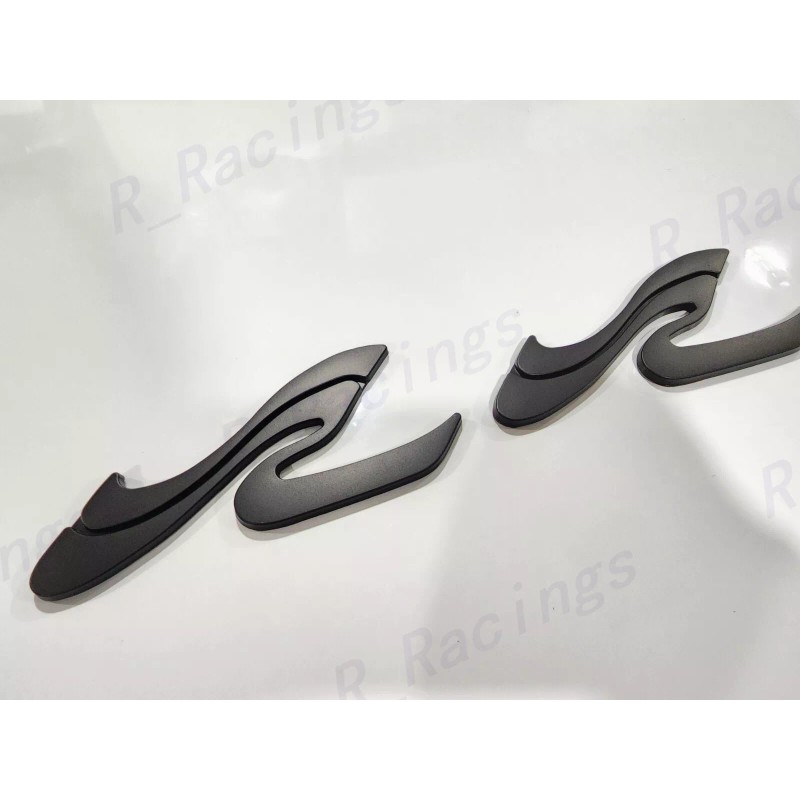 SEARAY BOAT 2PC SR WAVE Matte Black EMBLEM BADGE For