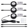 LUMILAND Wired LED Puck Lights 120V (2.7Wx3) Plug-in Lighting Warm