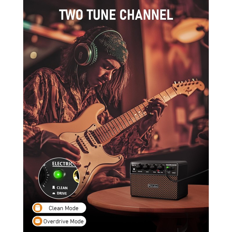 Flatsons FBA-10 Guitar Amp, 10W Mini Electric Guitar Amplifier with