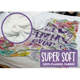 InnoBeta Grammy Gifts from Grandkids, Grandma Gifts for Grammy, Grammy Flannel Throw Blankets on Christmas, Mother's Day, Birthday, 50" x 65", Best Grammy Ever with Flowers