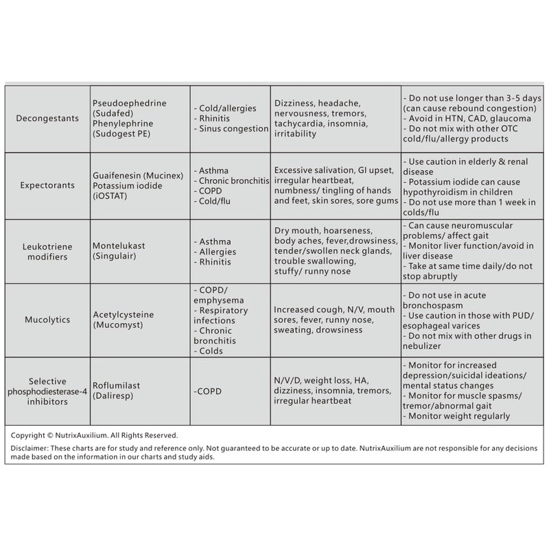 Nurse Study Guide (10 page Laminated Medication Cheat Sheet)