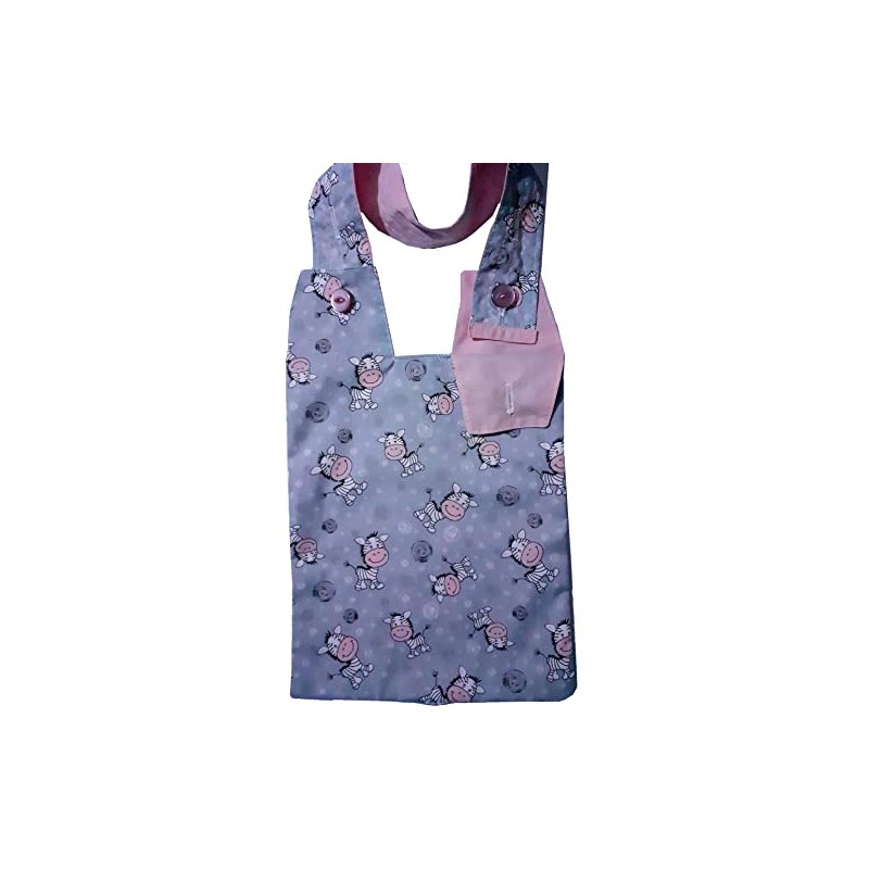 Catheter Night Bag Holder, Cover .100% Cotton. Cute Zebra Pattern.