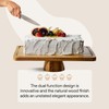 HOMESPHERE Acacia Wood Cake Stand with Lid - Rectangular Cake