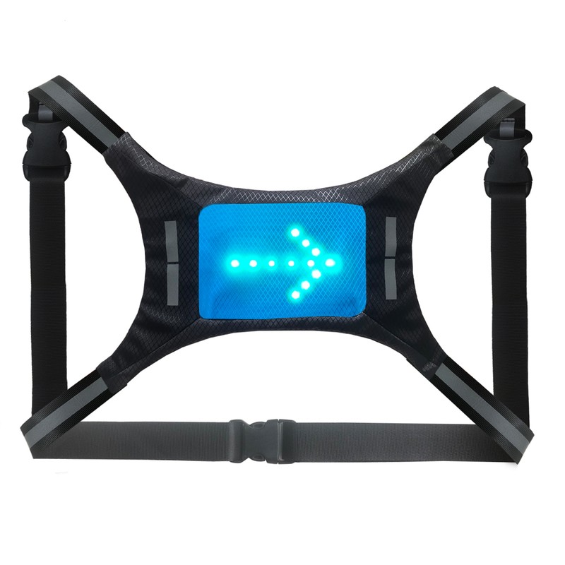 LED Reflective Vest USB Rechargeable Remote Control Turn Signal Light
