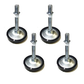 Niveladores Industriales 3/8" x 3" uso rudo Acero Galvanizado (4 unidades), Pata de tornillo Niveladora, Pie Nivelador para Mueble. Con PAD Anti-Derra