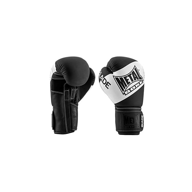 Metal Boxe Blade Unisex Adult Boxing Gloves, Black/White, 10 oz