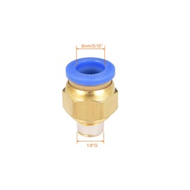 sourcing map Straight Pneumatic Push to Quick Connect Fittings G1/8 Male x 8mm Tube OD 5pcs
