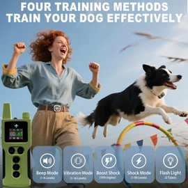 Dog Shock Collar - 4200FT Dog Training Collar with Remote Innovative IPX7 Waterproof with 4 Training Modes,Vibration and Shock,Rechargeable E-Collar for All Breeds