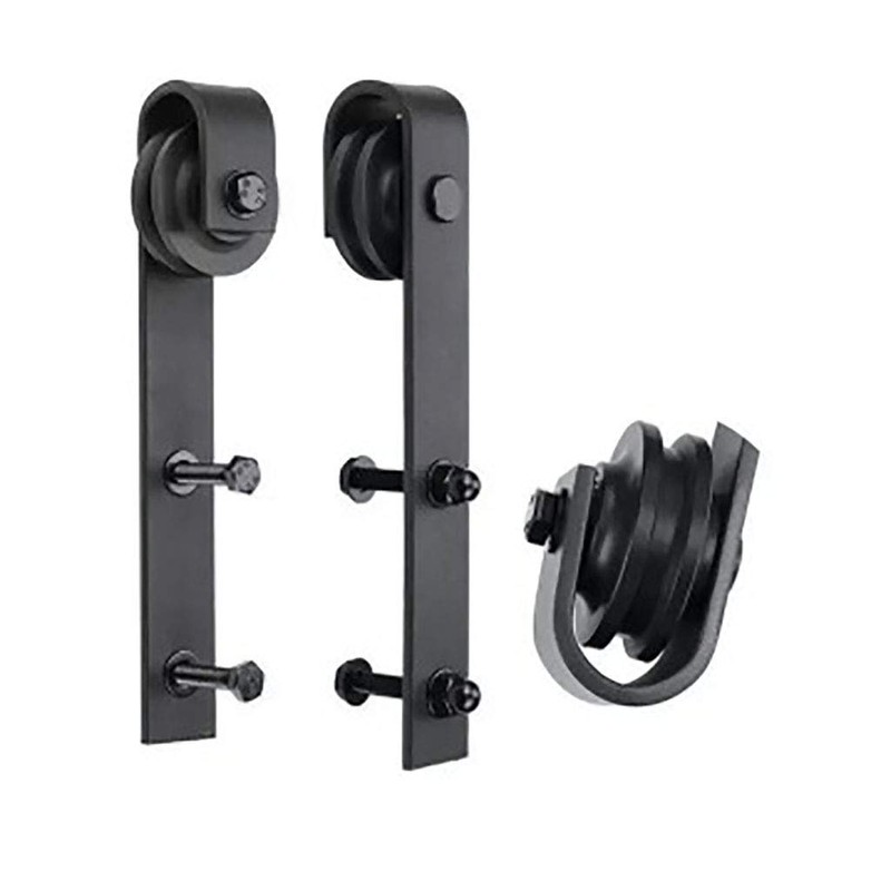 Barn Door Hardware with Joint Root Standard Black (78 in.)