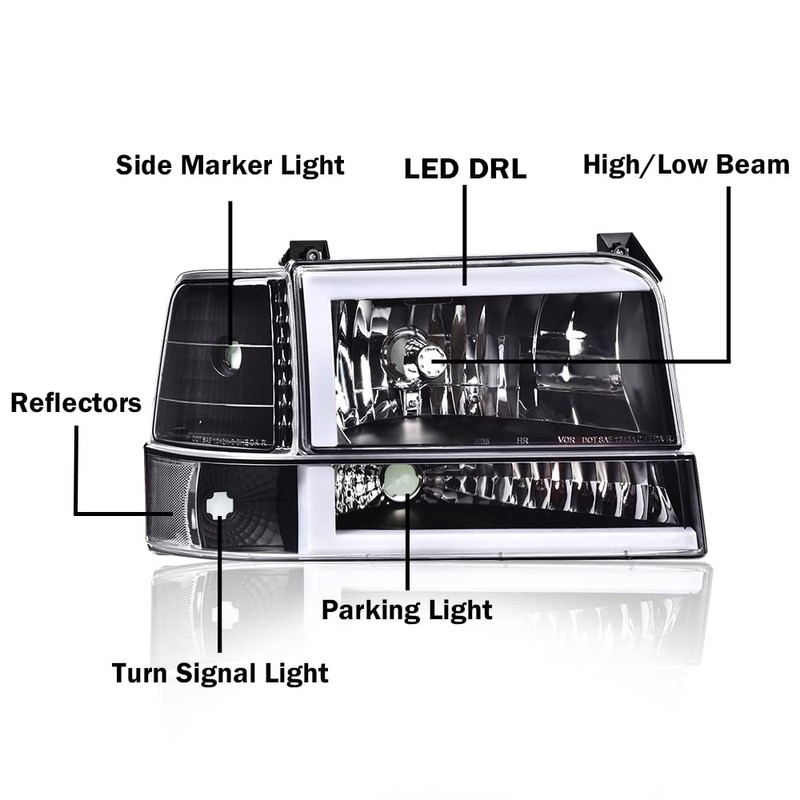CHEDA LED DRL Headlights, Compatible with 1992 1993 1994 1995