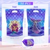 Rikolto Reusable Mermaid Party Favors Bags 50PCS Mermaid Zip Lock