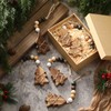 Civaner 6 Pcs Neutral Christmas Tree Hanging Ornament Rustic Wooden