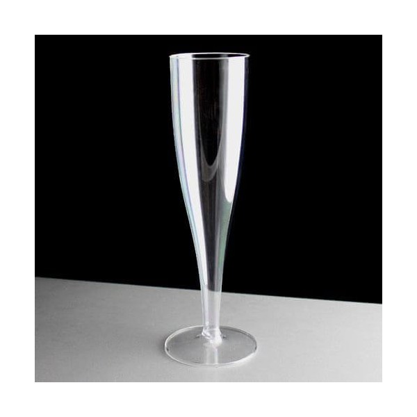 50 x One piece plastic champagne flute / glass -