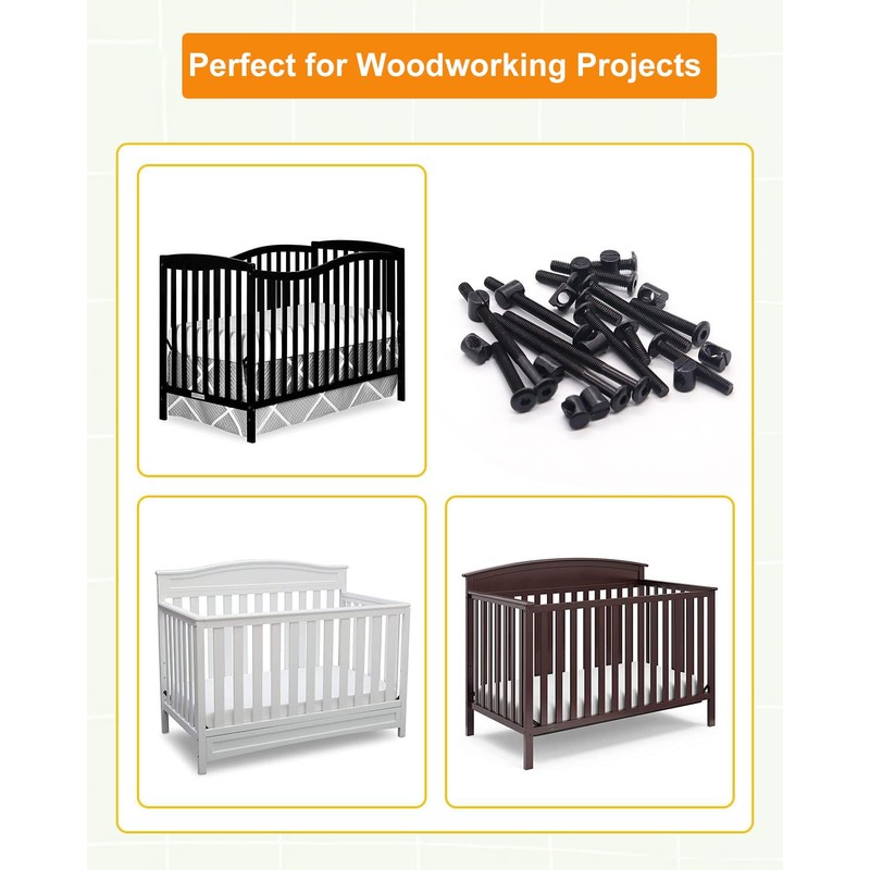 Crib Screws Hardware Replacement Kit - 28 Set Baby Bed