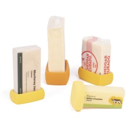 Food Huggers Cheese Huggers Set of 4 Reusable Silicone Savers Cheese Paper Alternative | Store Cheddar, Swiss, Colby Jack and More