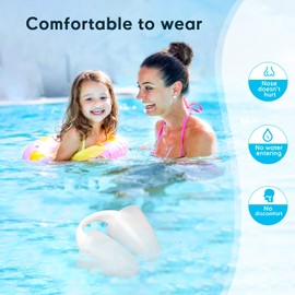 Baypify Painless Nose Clips Swimming,Swimming Nose Clip for Adults and Kids (Age 6+), Ensure Comfort and Safety in The Water (White, Large)