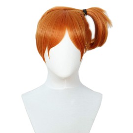 Codeven Short Wigs Halloween Costume Cosplay Party Orange Misty Wig for Women