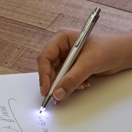 KIKKERLAND – Flashlight Pen - Light Up LED Tipped Ballpoint Pen for Writing in the Dark - Black Ink