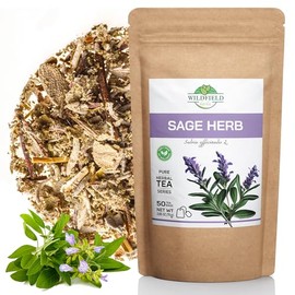 50 Bags Dried Sage Herb Herbs Tea (Salvia officinalis) - 50 count Tea Bags Sage Herbal Tea Salvia Sage