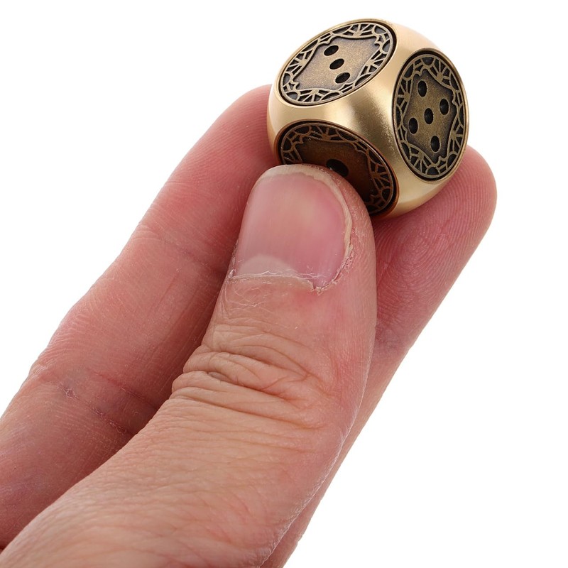 Vaguelly Set Brass Dice, Antique Dice, Metal Dice, Golden