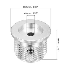 sourcing map 2 Pcs Aluminium Potentiometer Knobs, 3/16" (4mm) Universal Volume Tone Control Knobs for Guitar, Bass, 3/4" Silver
