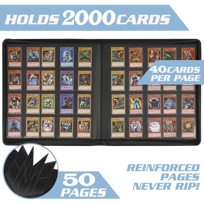 DRZERUI 2000 Pocket Card Binder，20 Pocket Card Binder for 2000