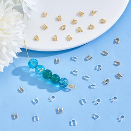 UNICRAFTALE 1000Pcs 2 Colors Wire Guardian Brass U Wire Guard Loops Thread Protector Findings for Earring Bracelet Necklace DIY Making Accessories Hole 0.5mm