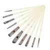 10pcs Nylon Hair Gouache Artist Paint Brush Portable Oil Painting