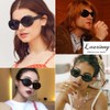 Laurinny Sunglasses Oval Clout Goggles for Women Men Trendy Cute