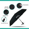 PEM Black Umbrella Compact Travel Folding Umbrella,Durable Rain Windproof Portable