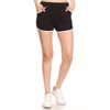 Leggings Depot RSB128-BLACK-S Solid Fashion Shorts w/Pockets, Small