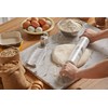 JEmarble Rolling Pin-Wooden Handles(White)(Premium Quality) Polished Surface 18-inch(10"Barrel) Genuine Stone