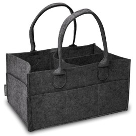 Rubberneck Baby Windel Filztasche - tragbare Wickeltasche, Allzweck Organizer aus Filz (Dunkelgrau, 33 x 22 x 17 cm)