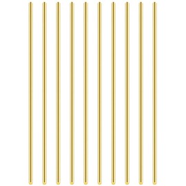 TIHONORI 10 Pcs 2/13" x 12" Brass Rods, Brass Solid Round Rod Lathe Bar Stock, 4mm x 300mm Knife Handle Pins - Knife Pins - Brass Pins for Hardware DIY Craft Making