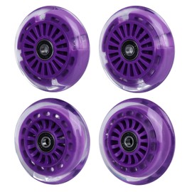 WHEELGOO 4-Pack Wiggle Car Quiet PU Replacement Wheels for Plasma Car Toys (Purple)