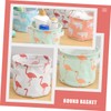 OHPHCALL 2pcs Cotton Linen Storage Baskets Random Pattern Soft and