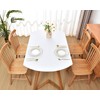 Amonsa Oval White Fitted Tablecloth with Elastic 48x72 inch for