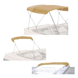 Savvycraft 4 Bow Bimini Top Replacement Cover, Durable Marine Grade Canvas Boat Canopy, Easy Install Zipper Sleeves, 4 Bow 96" L 91"-96" W Beige Color