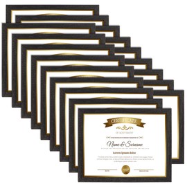 PETAFLOP Wooden 8.5 x 11 Picture Frame Set of 18, Bulk Rustic Black Document Certificate Frames for Wall Tabletop Vertically and Horizontally