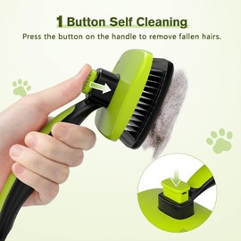 Pecute Self-Cleaning Slicker Brush for Dogs, Cats, Lightweight Dog Brush